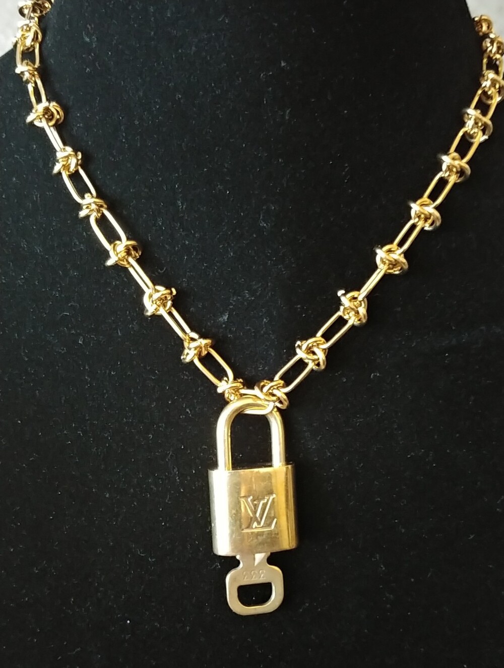 Louis Vuitton Gold-tone Padlock Necklace
